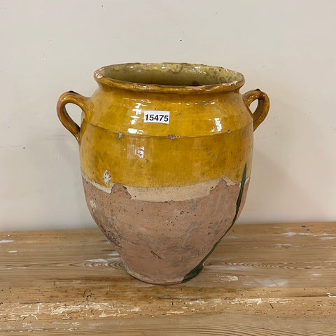 Large Yellow French Confit Pot