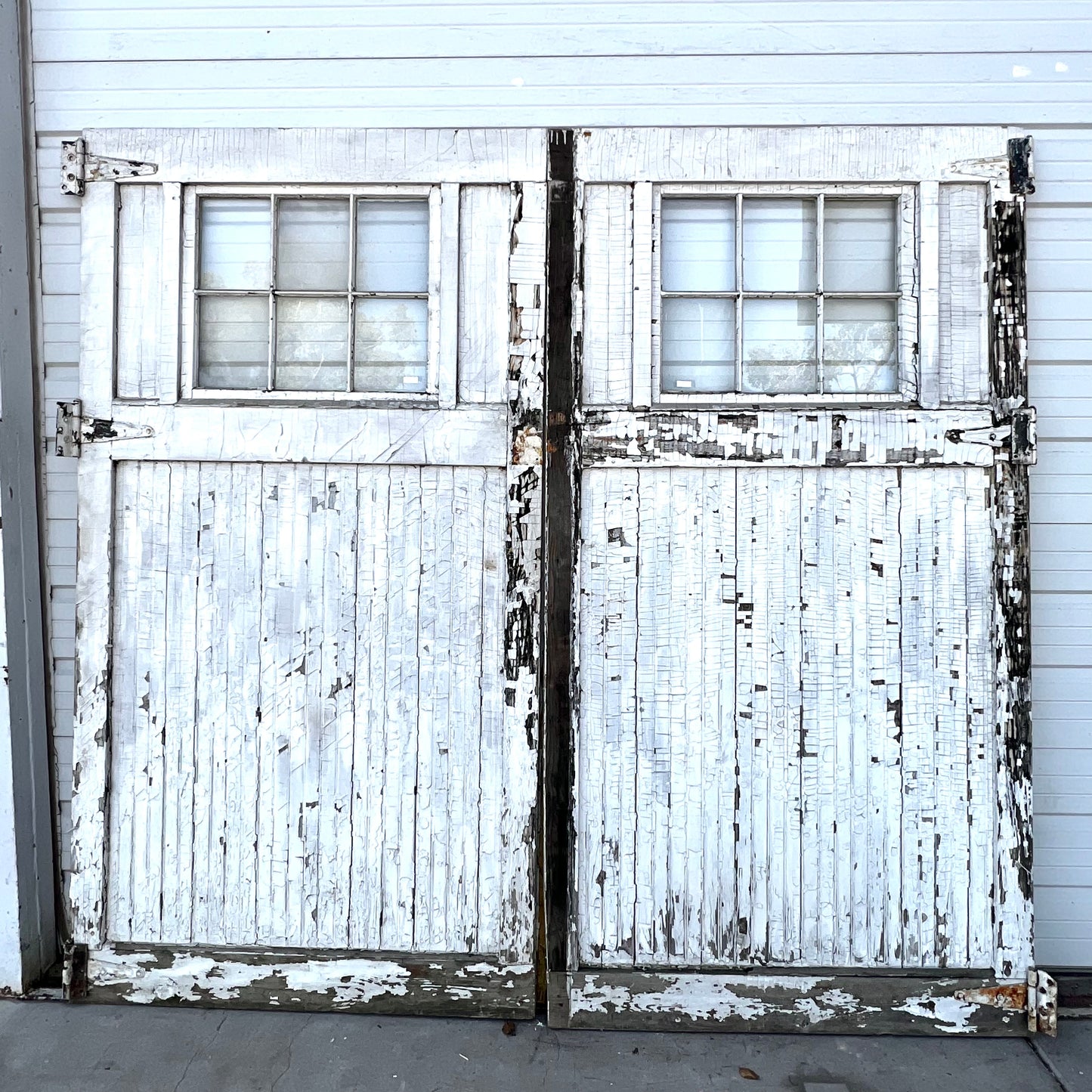 Single White 6 Lite Bead Board Antique Barn Door