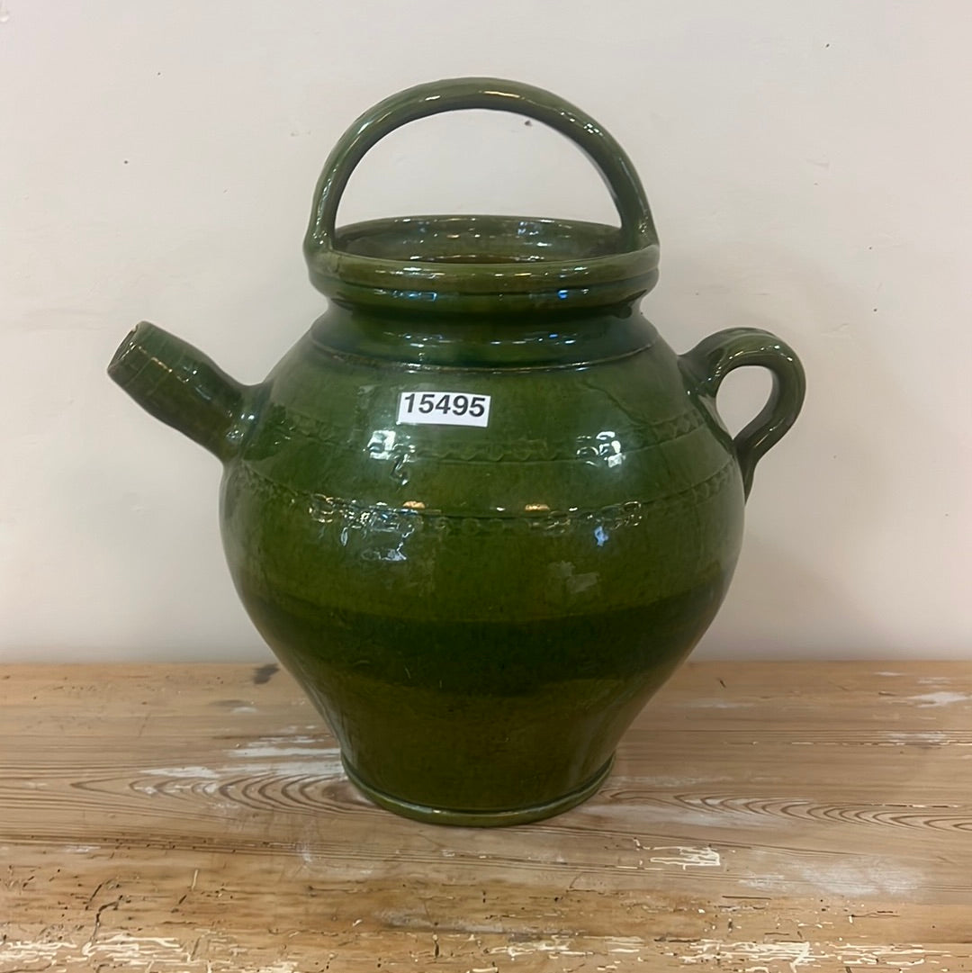 Green French Cruche Pot