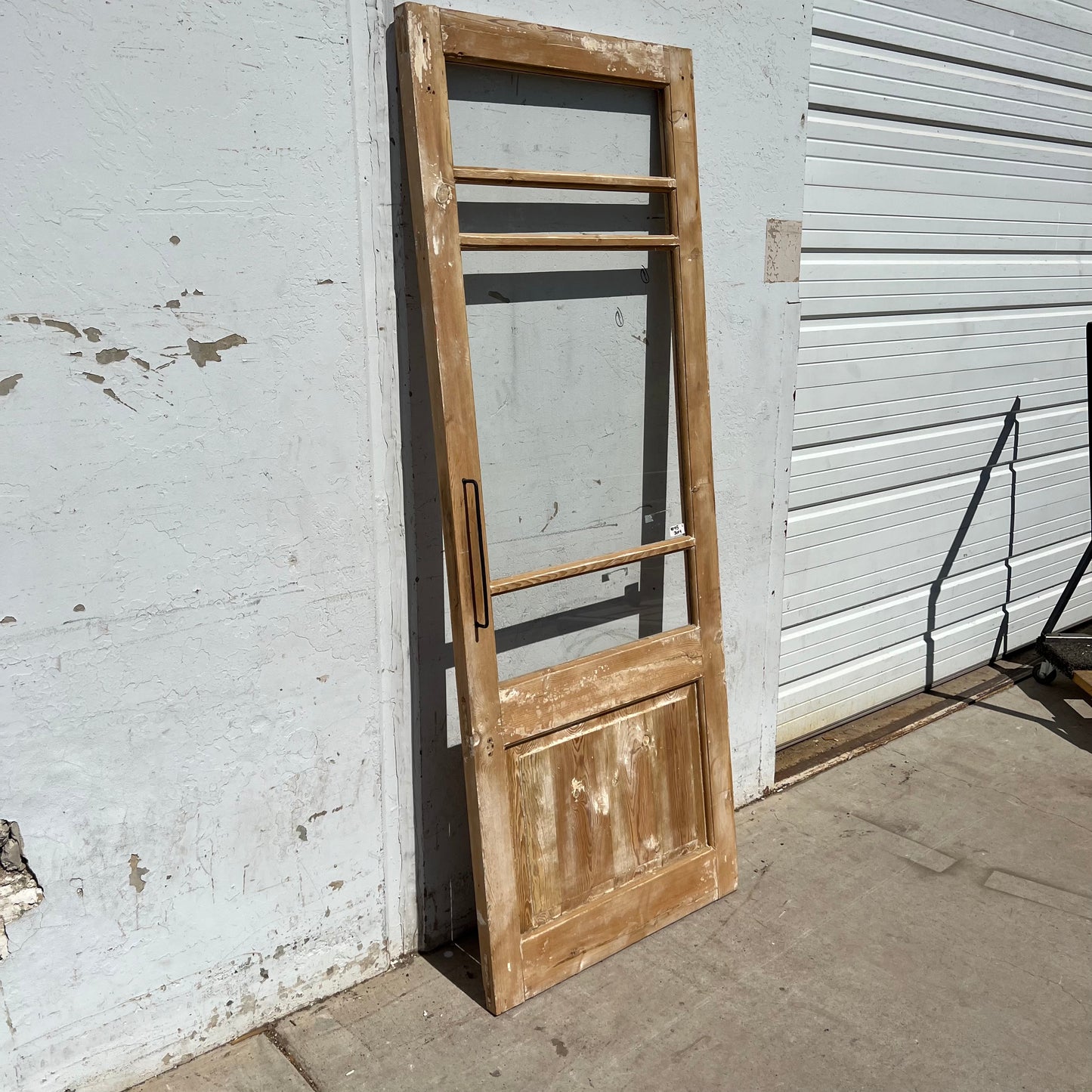 Single 4-Lite Antique Wood Doors