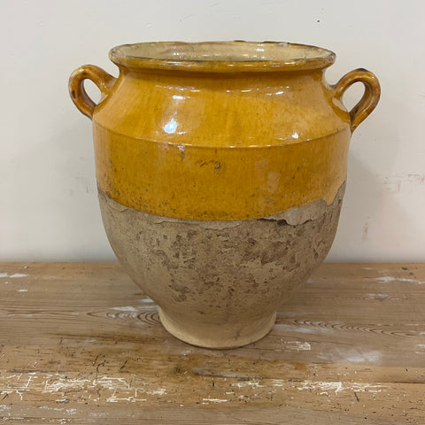 Antique French Yellow Confit Pot