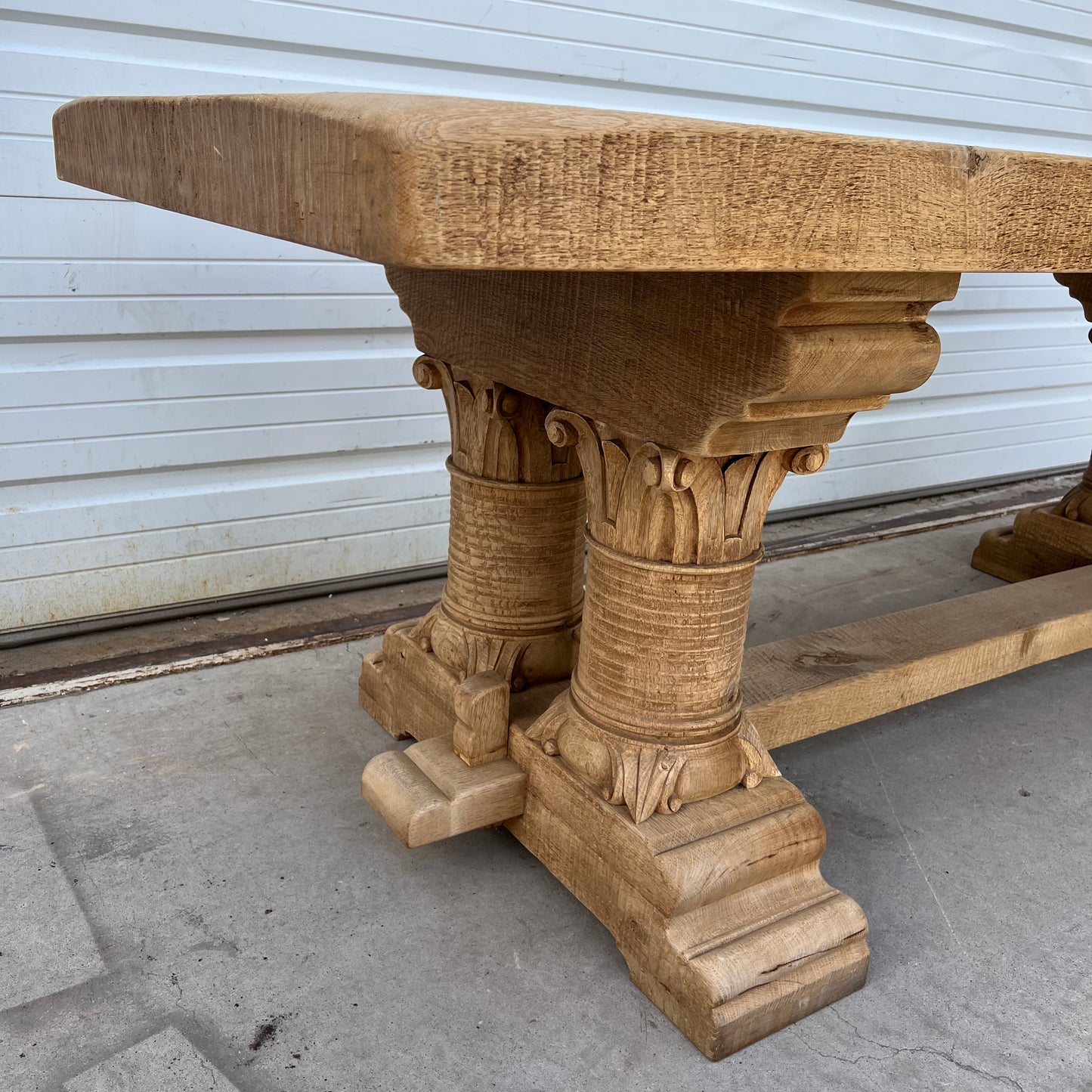 Wood French Dining Table with Corinthian Style Base