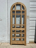 Single Washed Antique Arched Wood Door/Window w/21 Lites