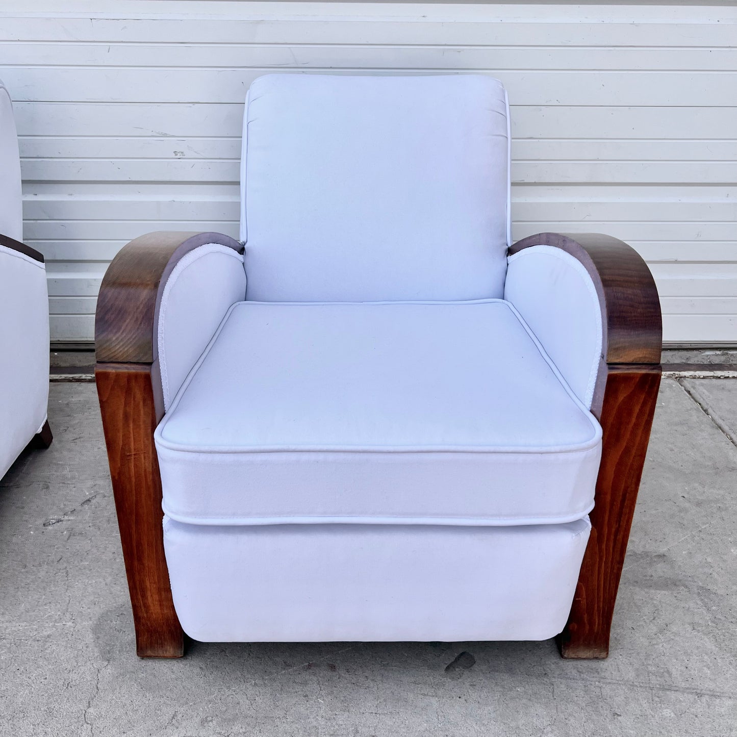 Pair of Vintage White Club Chairs