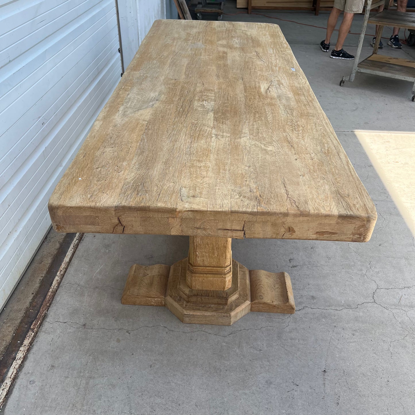 Washed Oak Trestle Dining Table