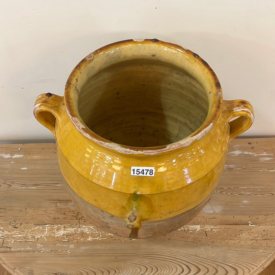 Large Yellow French Confit Pot