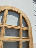 Single Washed Antique Arched Wood Door/Window w/21 Lites
