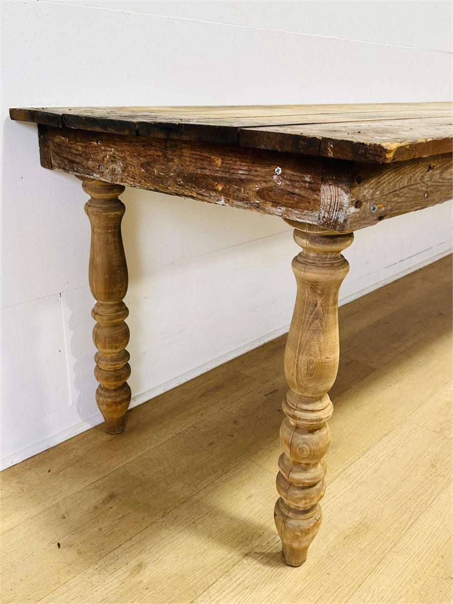 Pine Turned Leg Farm Dining Table