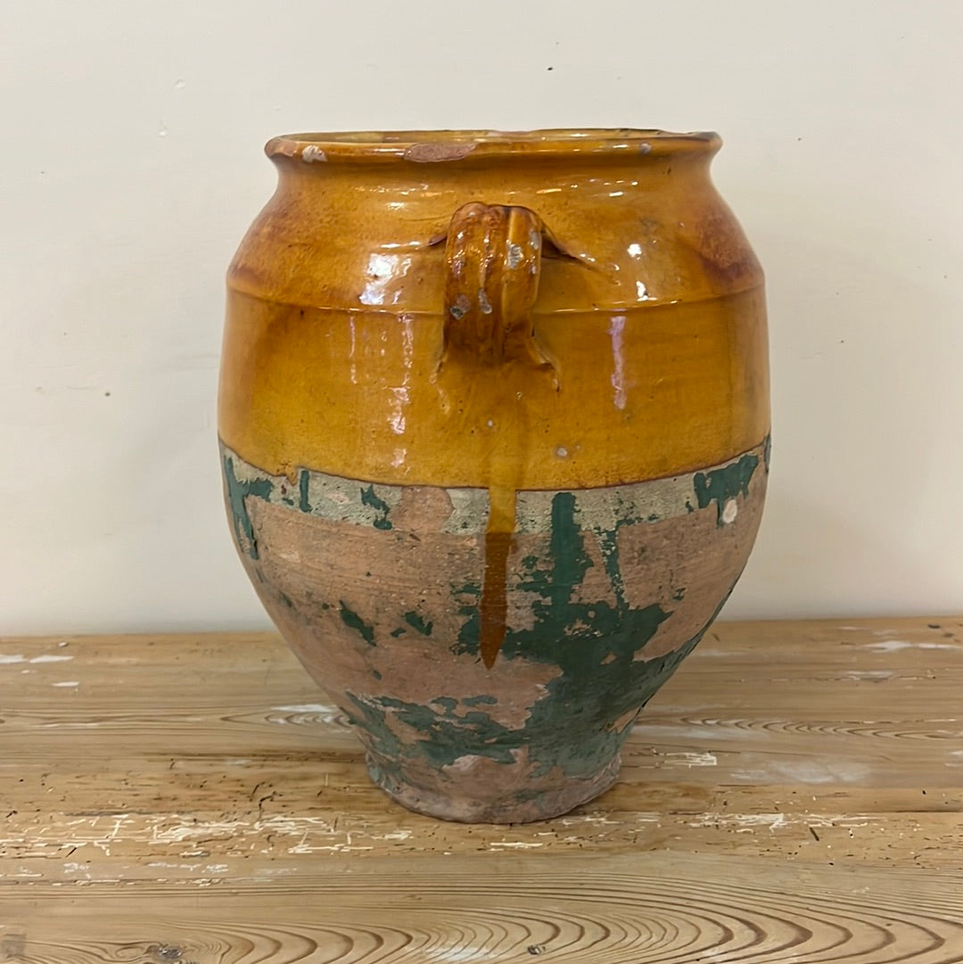 Large Yellow French Confit Pot