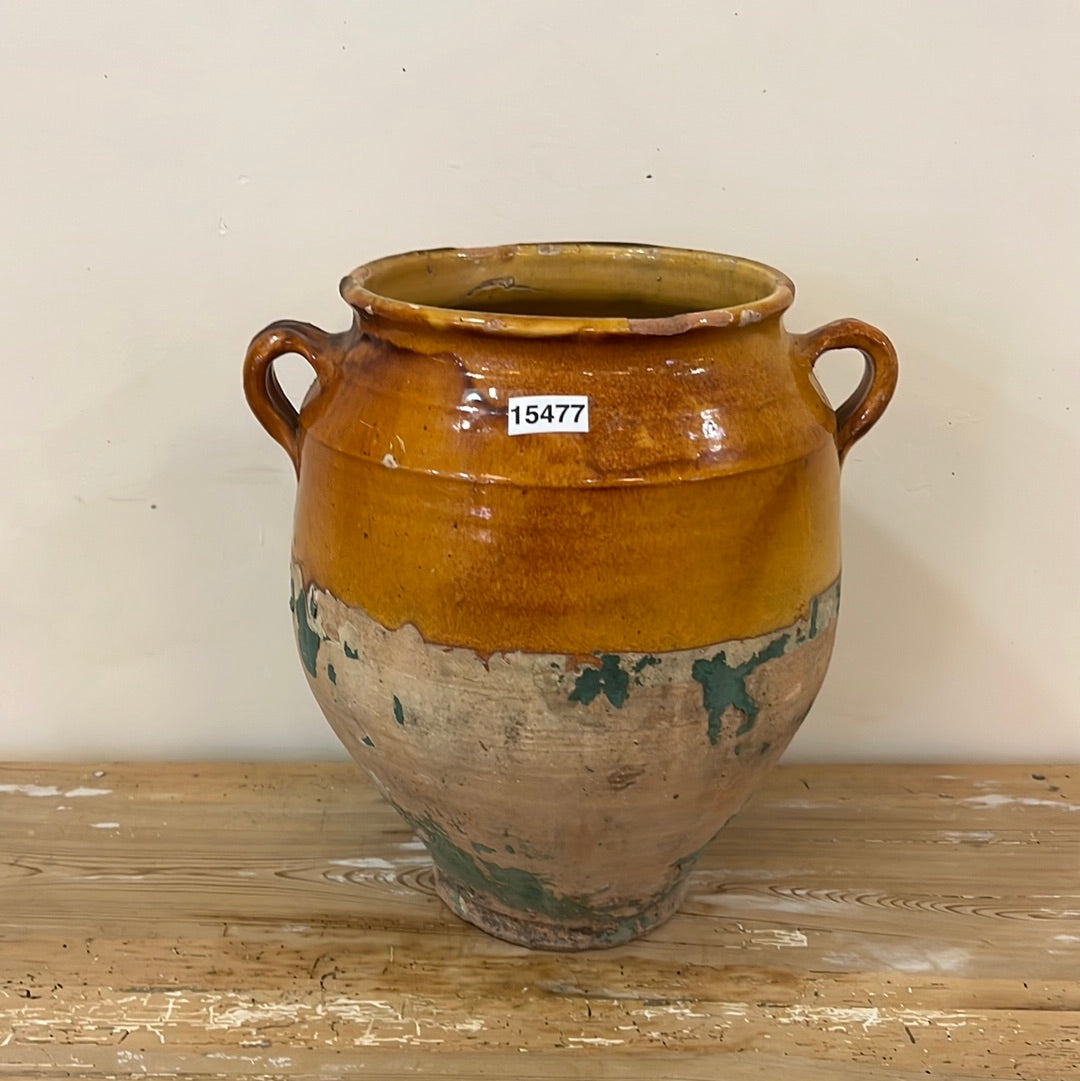 Large Yellow French Confit Pot