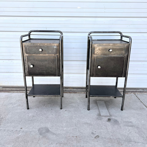 Pair of Vintage Medical Cabinet Side Tables