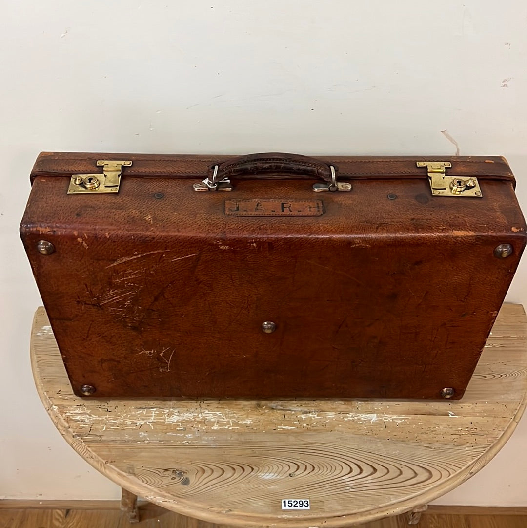 Vintage Leather Suitcase J. A.R. H.