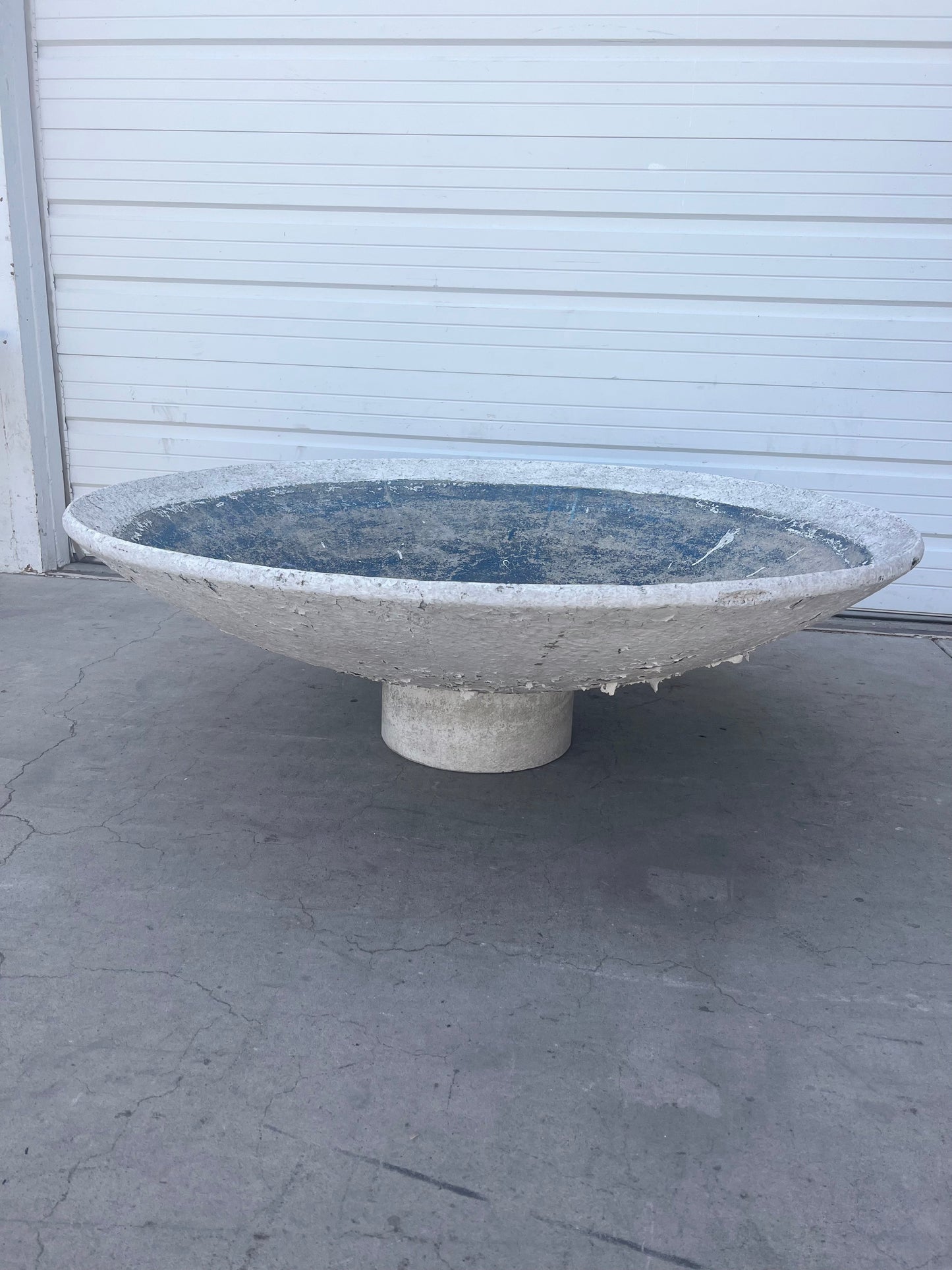 Large Round Willy Guhl Concrete Planter on Stand