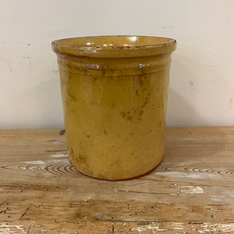 French Yellow Ware Jam Jar