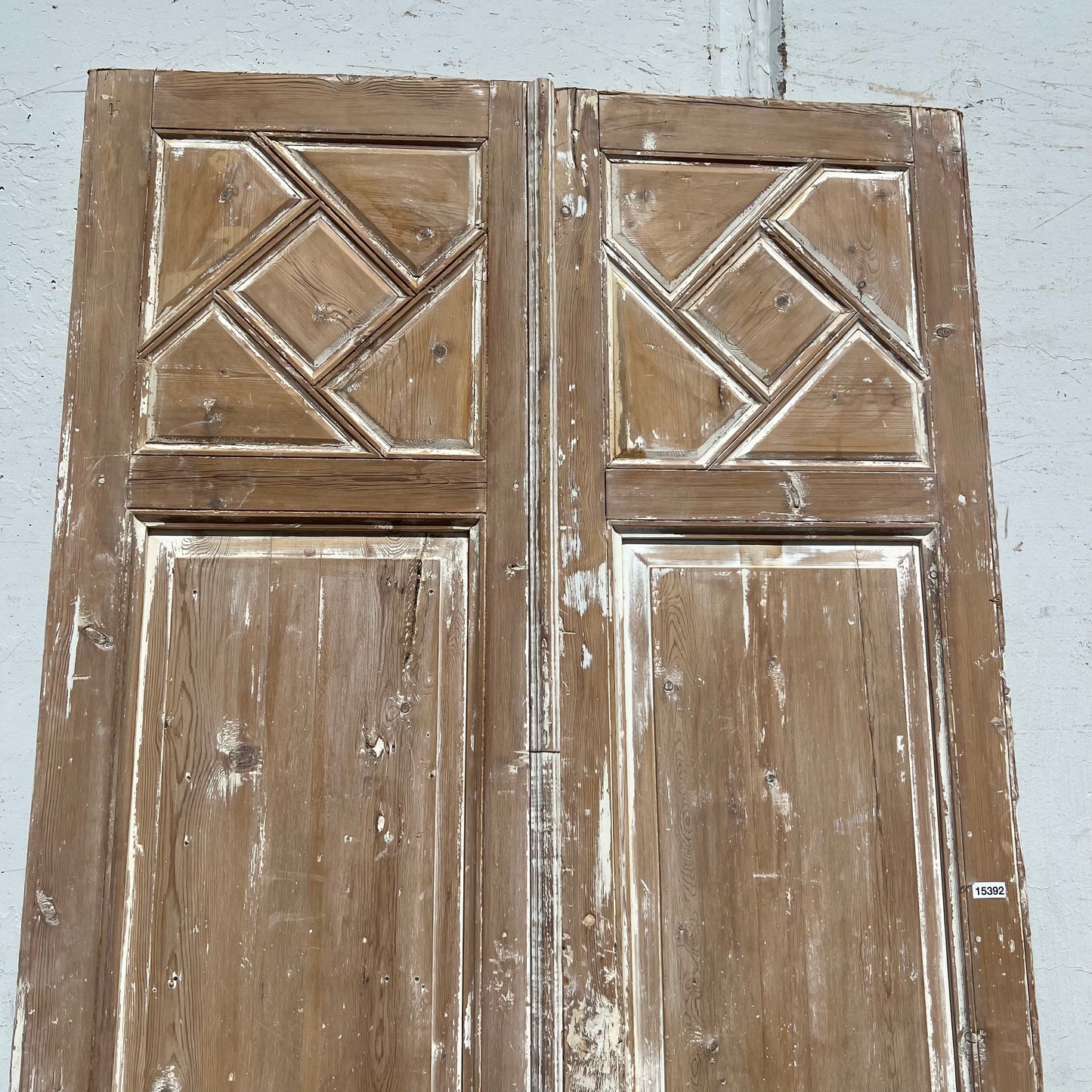 Pair of Washed Antique Wood Panel Doors