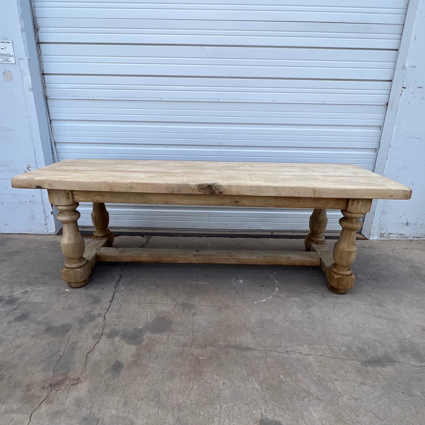 Bleached French Wood Dining Table