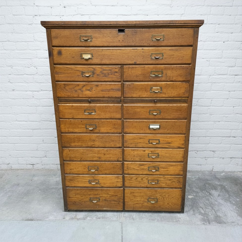 Antique Oak Flat File/ Map Cabinet