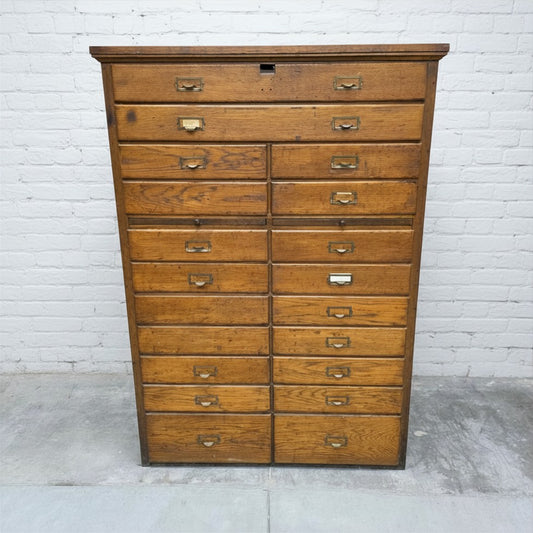 Antique Oak Flat File/ Map Cabinet
