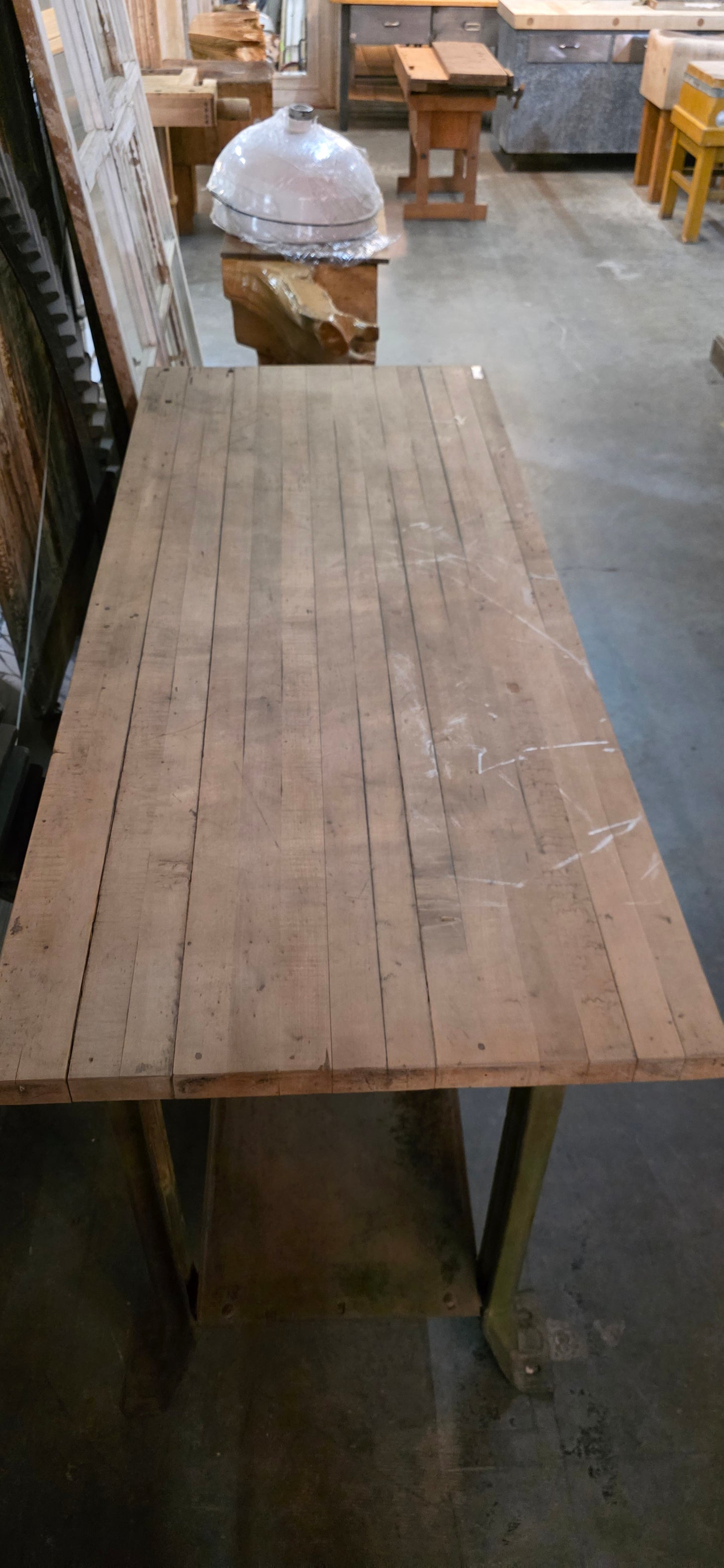 Reclaimed Wood Top Work Table