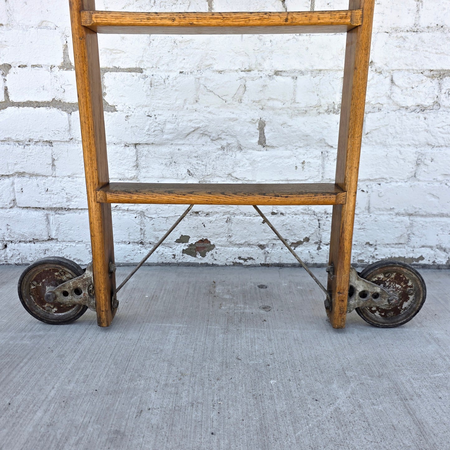 Antique Rolling Library Ladder