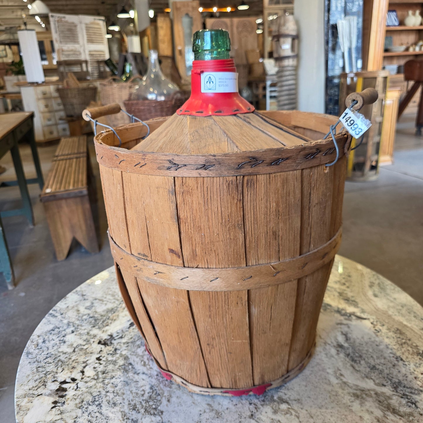 French Wine Demijohn in Basket