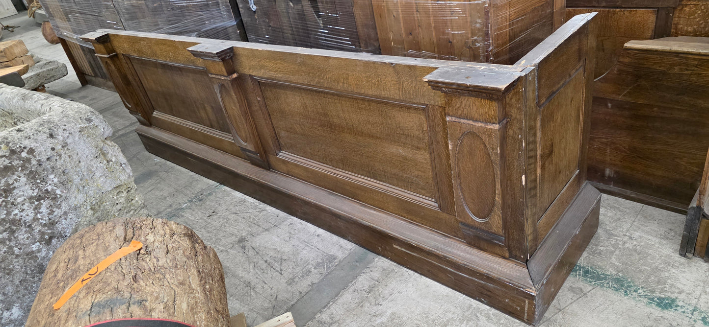 Antique Speakeasy Oak Bar and Backbar Cabinet