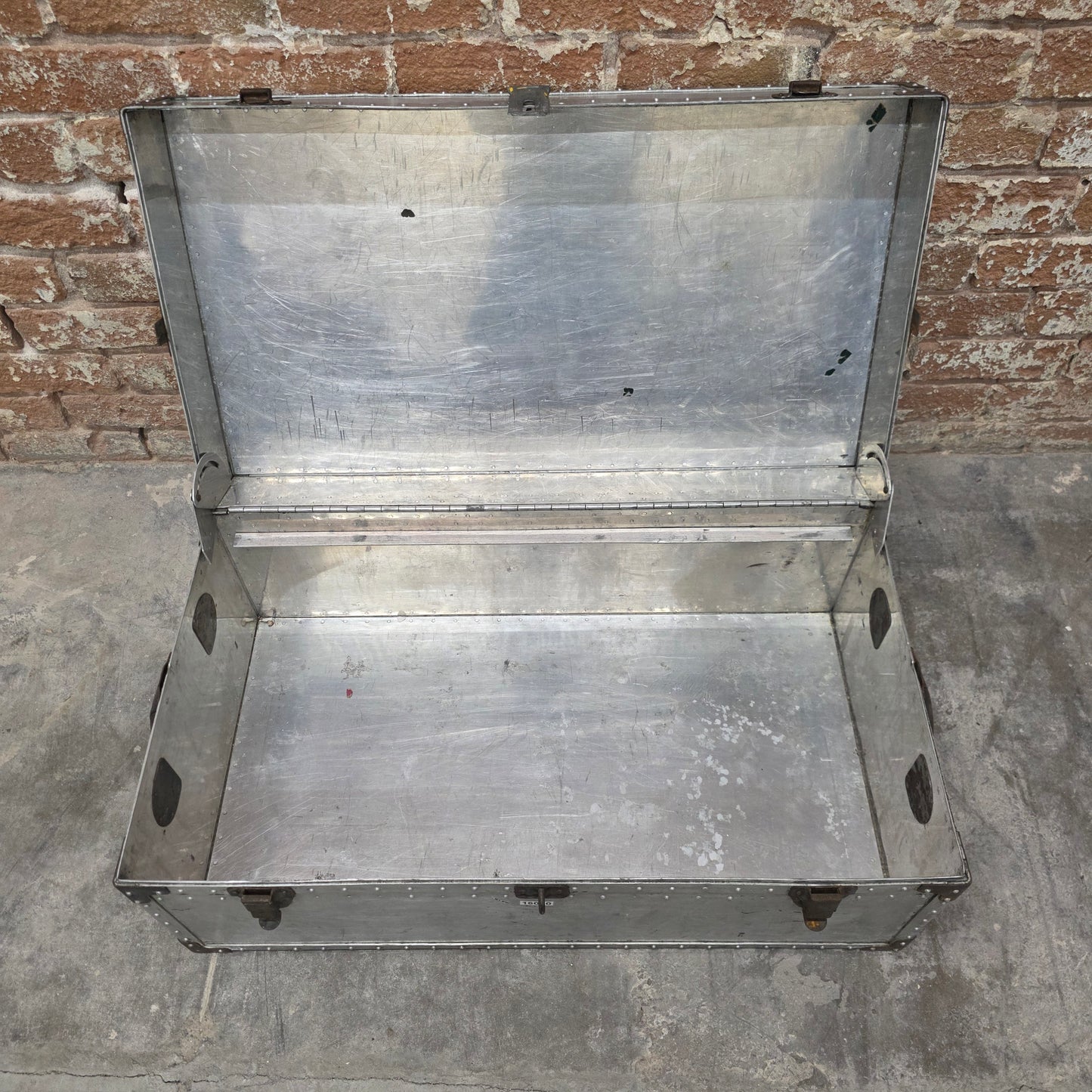 Vintage Aluminum Metal Trunk