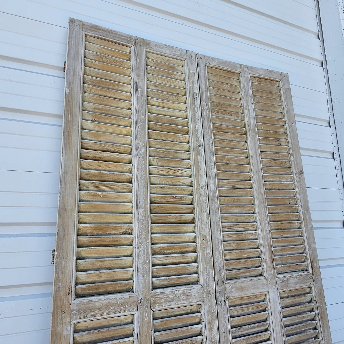 Pair of Shuttered Wood Doors w/2 Panels