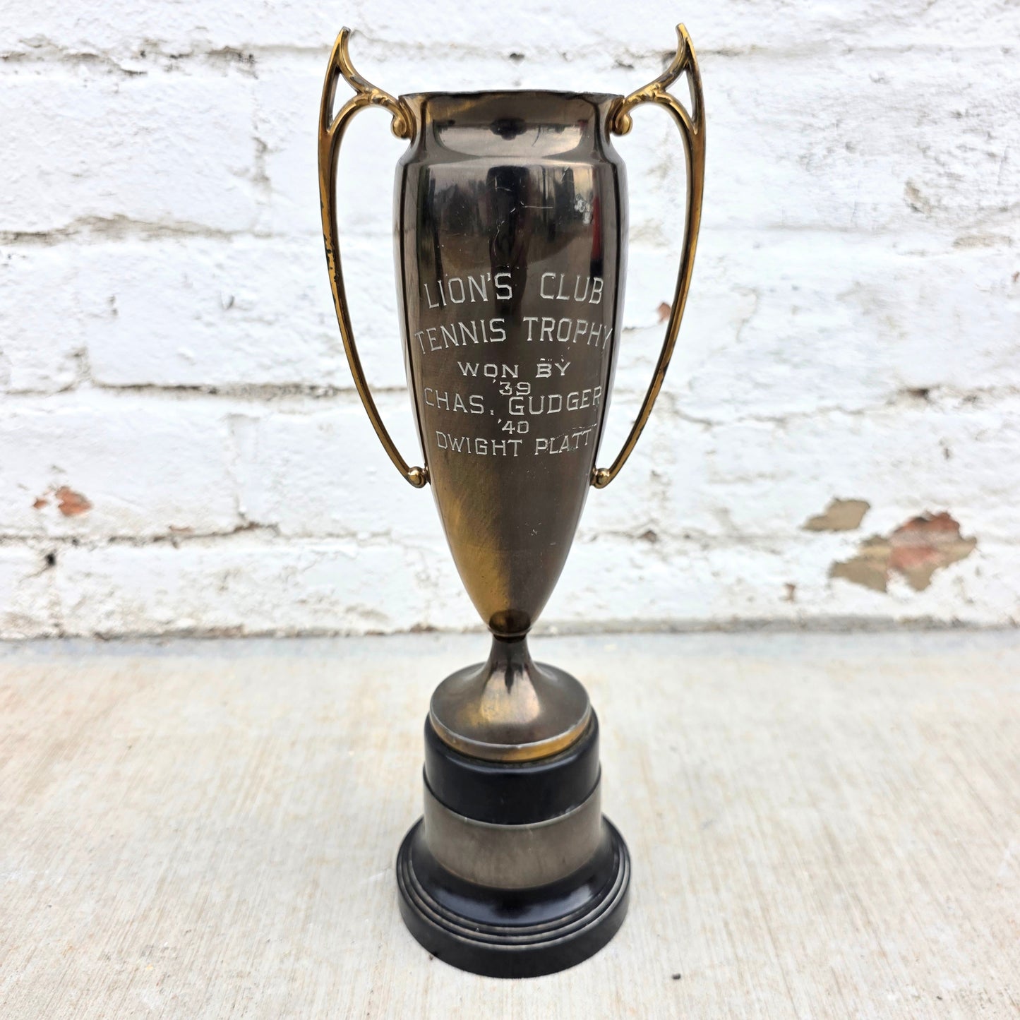 Antique Trophy - "1939-1940 Lion's Club Tennis Trophy"