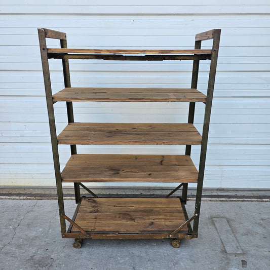 Rolling Industrial Shelving Rack / Bookshelf