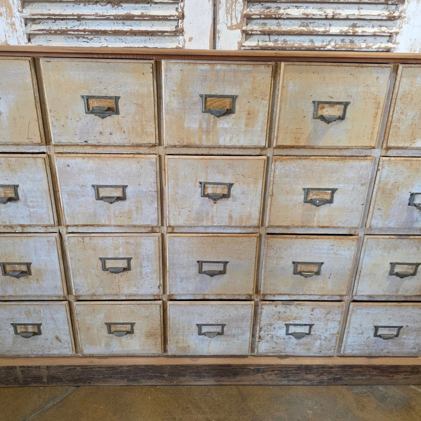 Wood File/Apothecary Cabinet w/48 Drawers