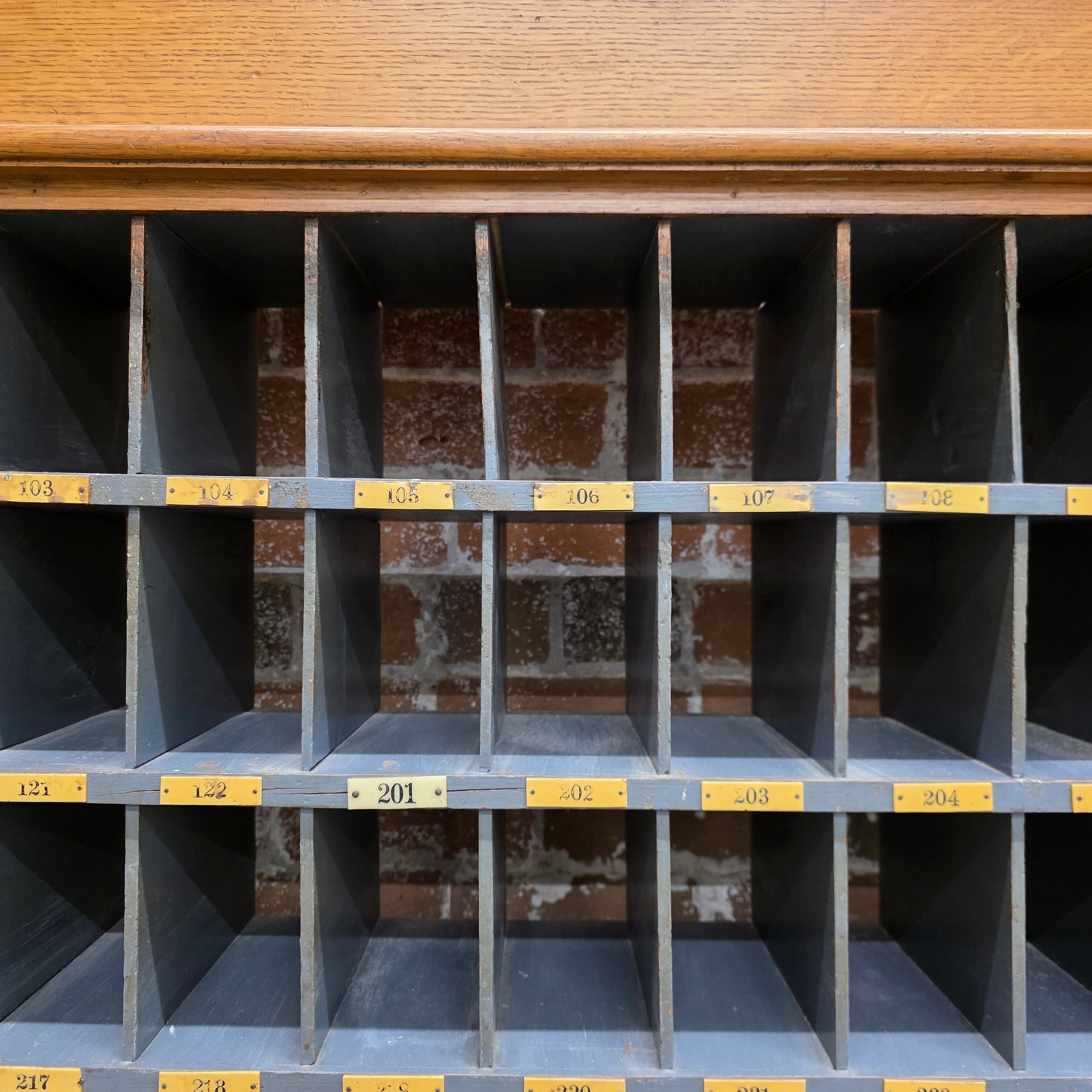 Antique Oak Hotel Telegram Storage Cabinet