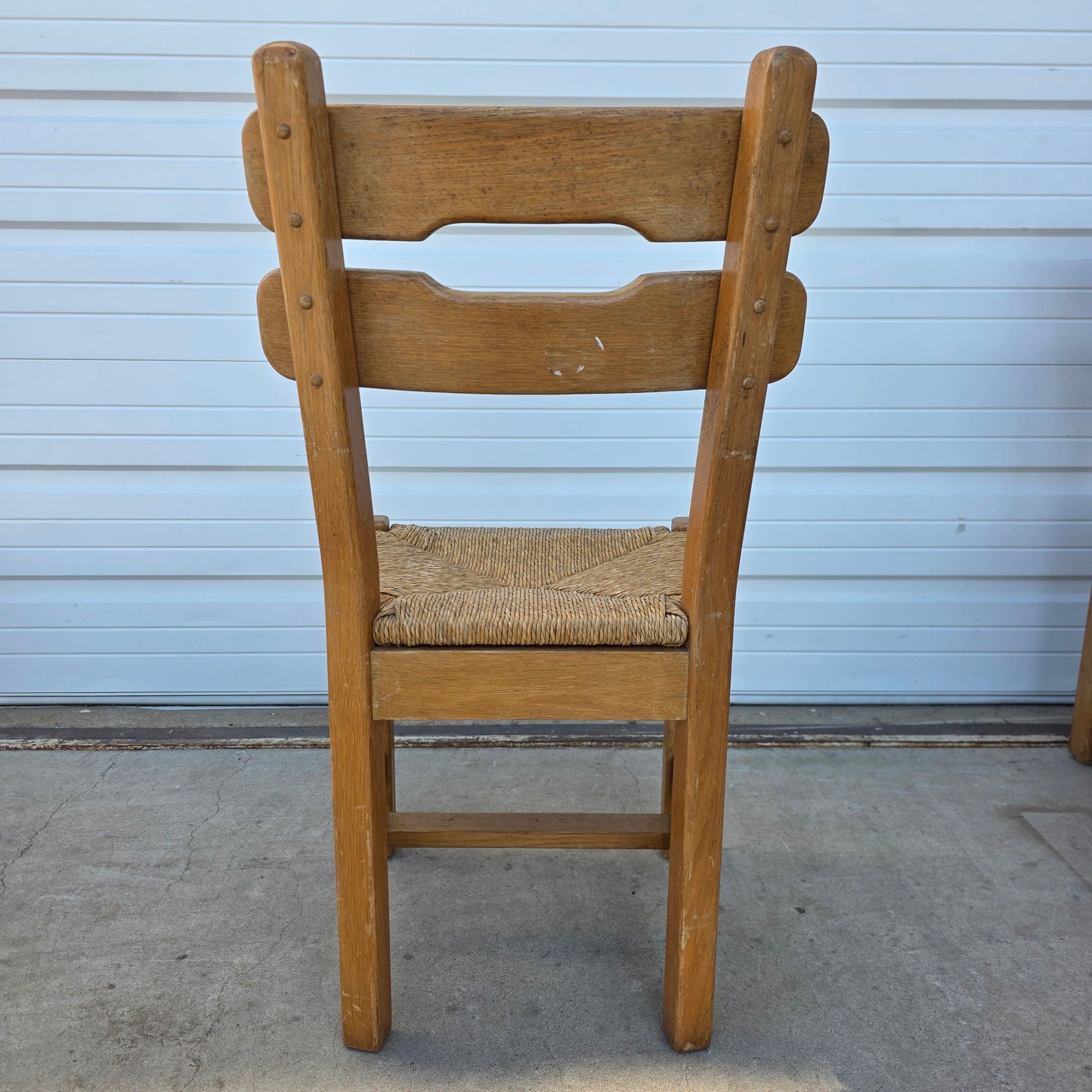 Set of 8 Rush Seat Oak Dining Chairs