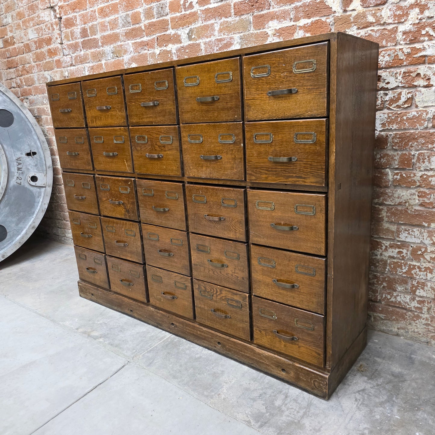 25 Drawer Oak Apothecary/File Cabinet