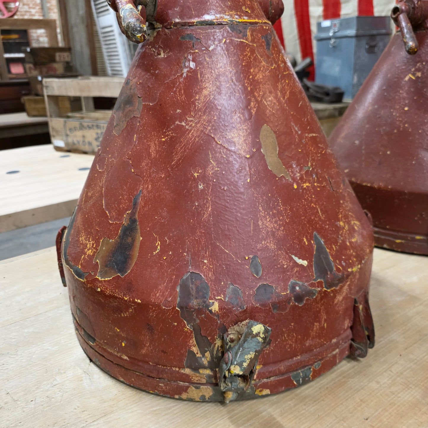 Industrial Red Ship's Pendant Light