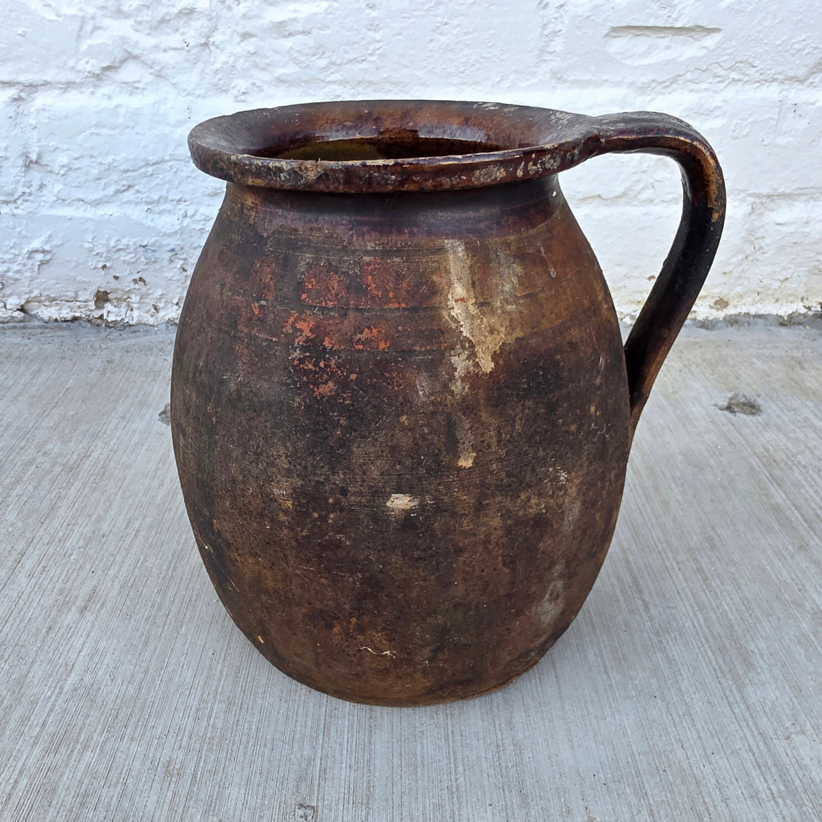 Vintage French Provincial Rustic Pottery Jug