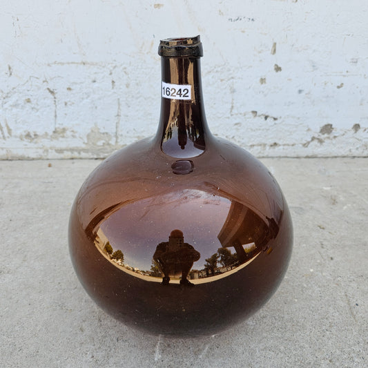 French Amber Glass Demijohn