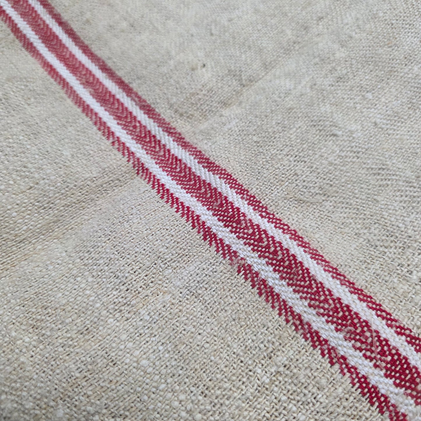 Red Striped French Grain Sack Body Pillowcase