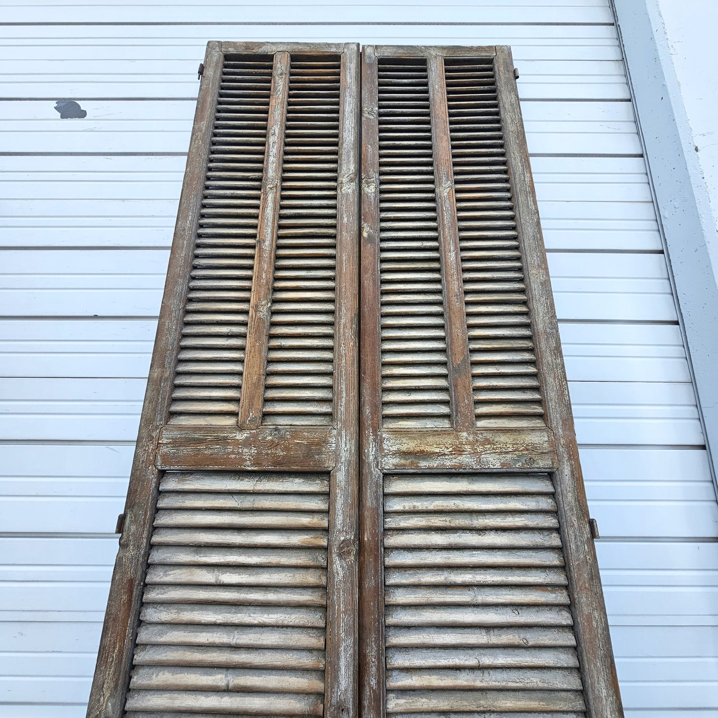 Pair of Tall French Wood Shutters