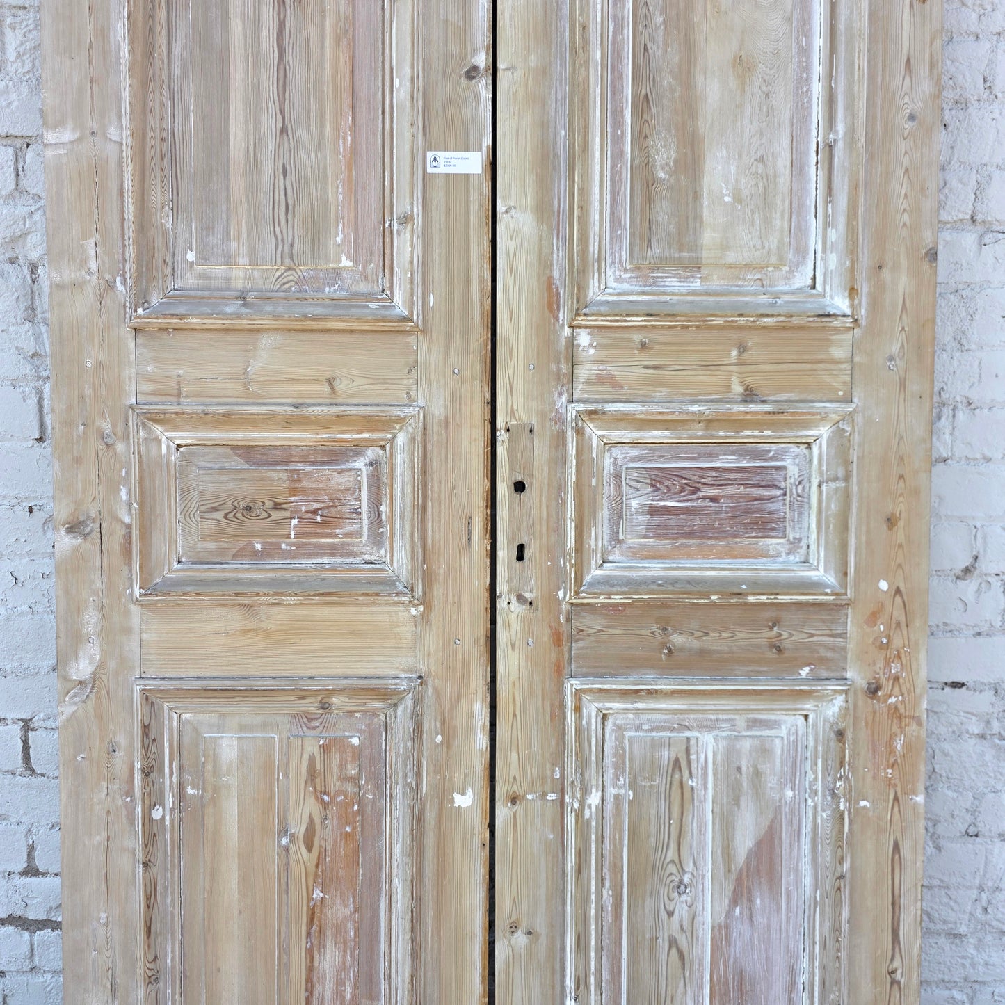 Pair of Washed Antique Wood Panel Doors