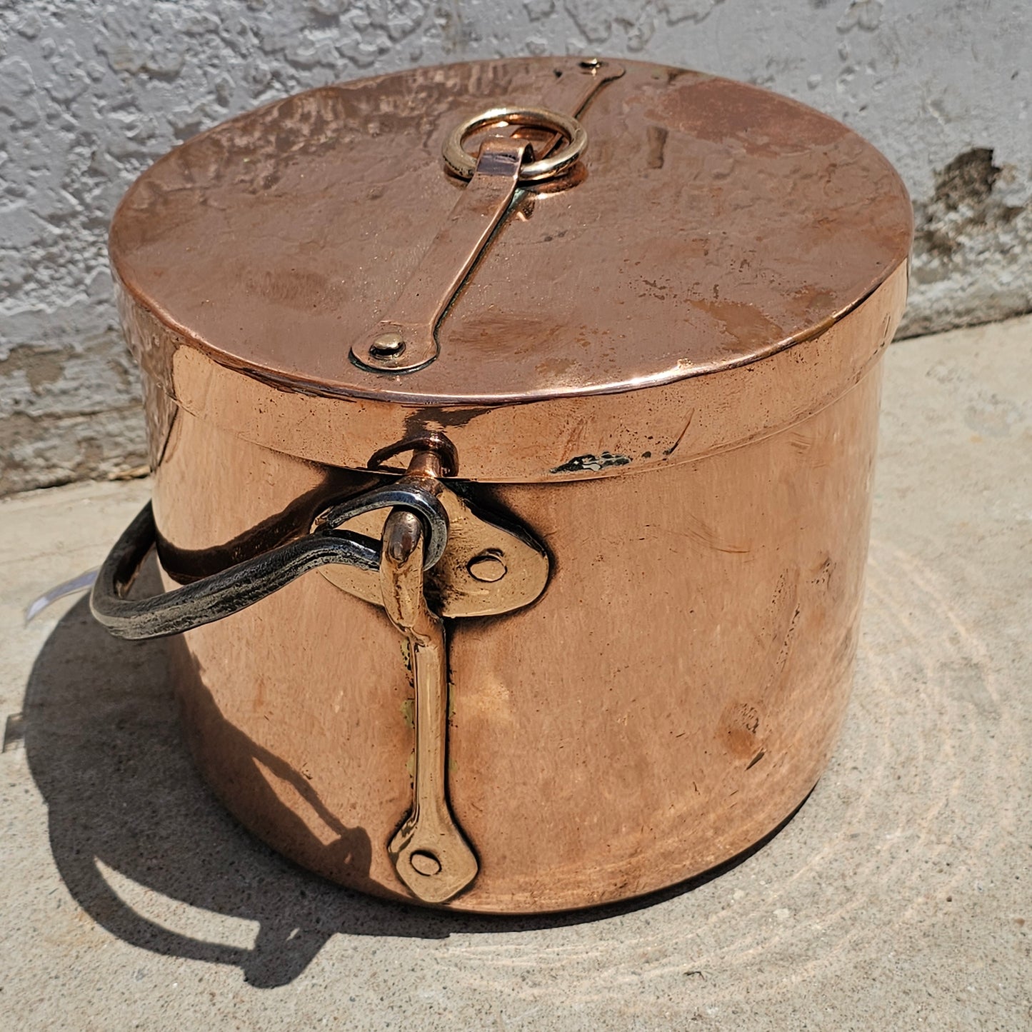 Iron Handled Copper Stock Pot