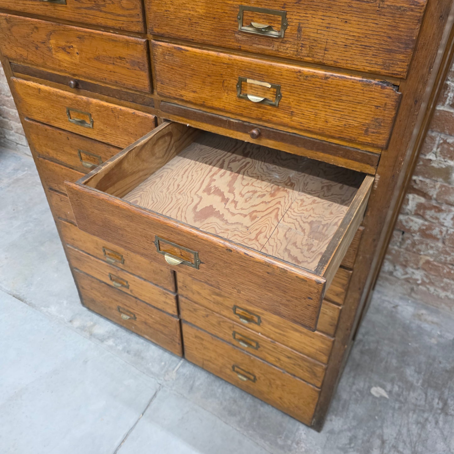 Antique Oak Flat File/ Map Cabinet