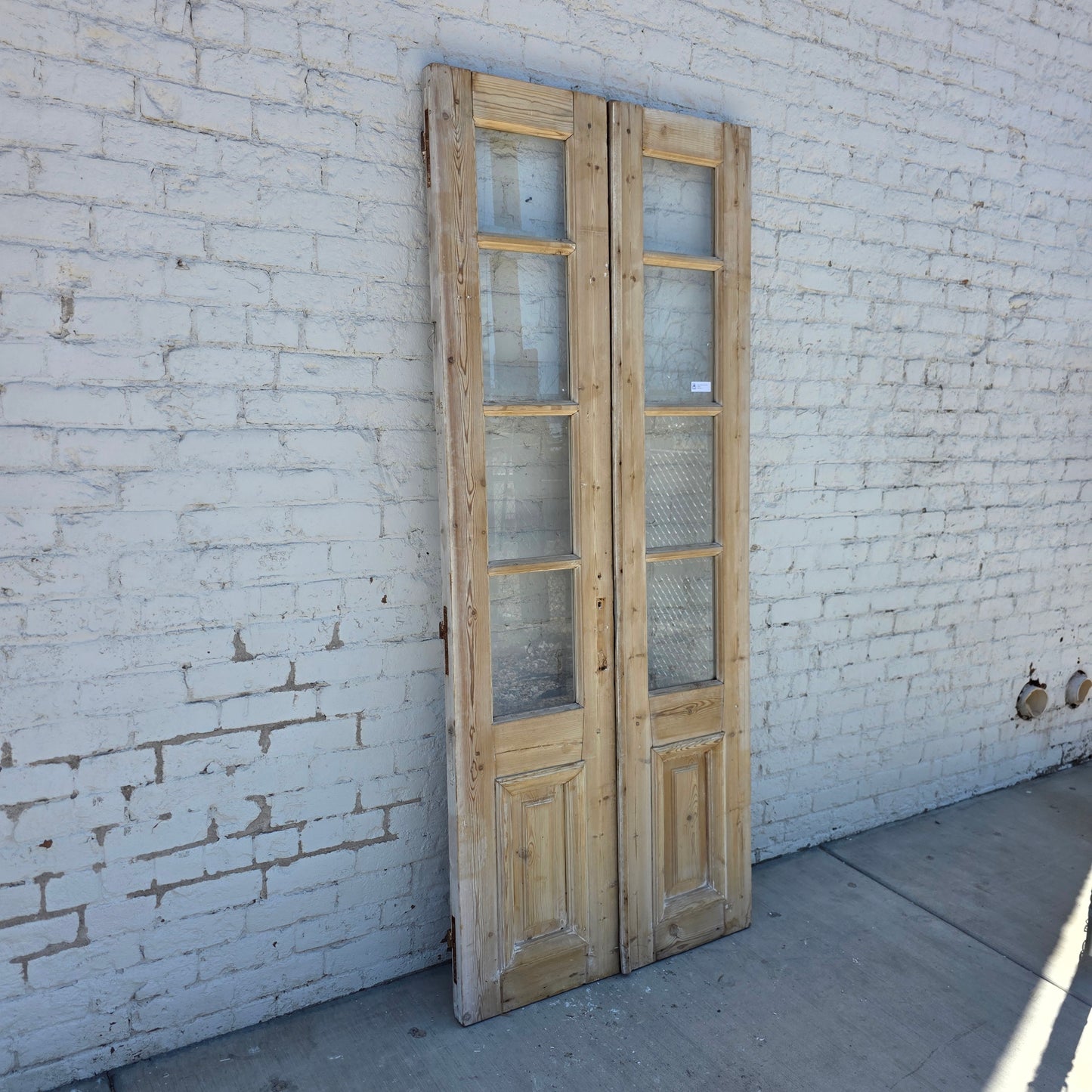 Washed Pair Doors W/ 4 Lites
