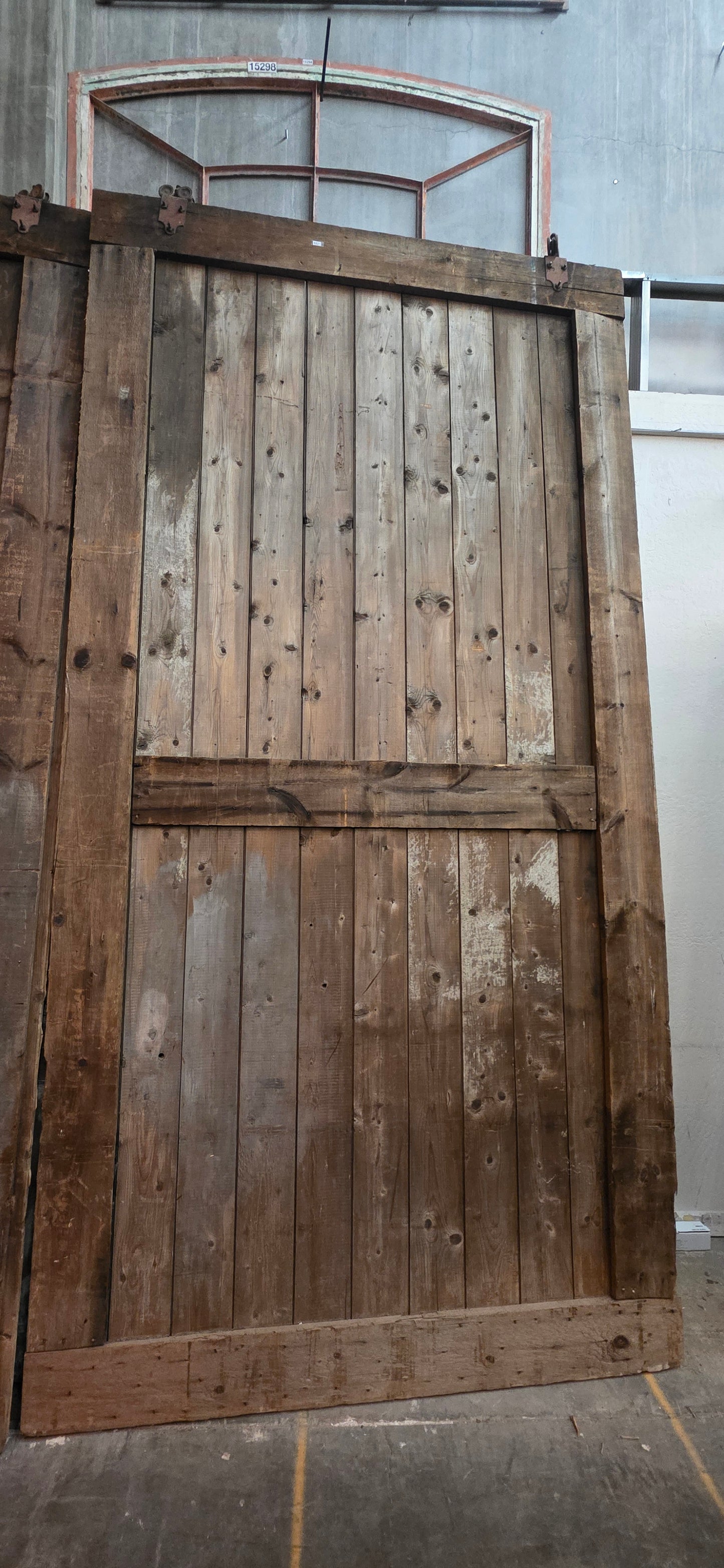 Pair of 11 Panel Natural Wood Barn Doors