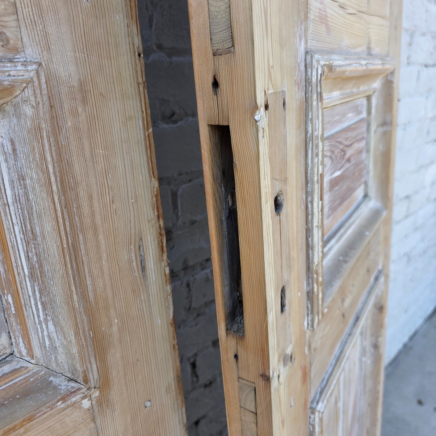 Pair of Washed Antique Wood Panel Doors