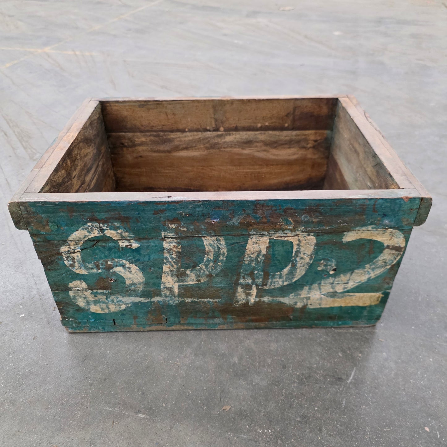 Painted Wooden Crate with Letters/Numbers