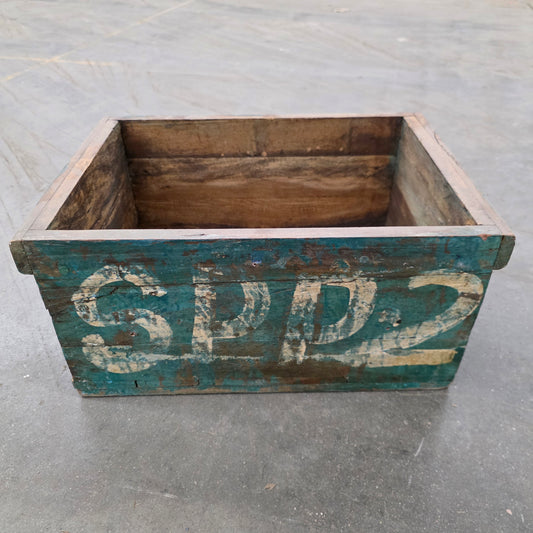 Painted Wooden Crate with Letters/Numbers