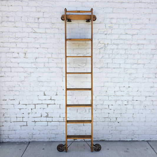 Antique Rolling Library Ladder