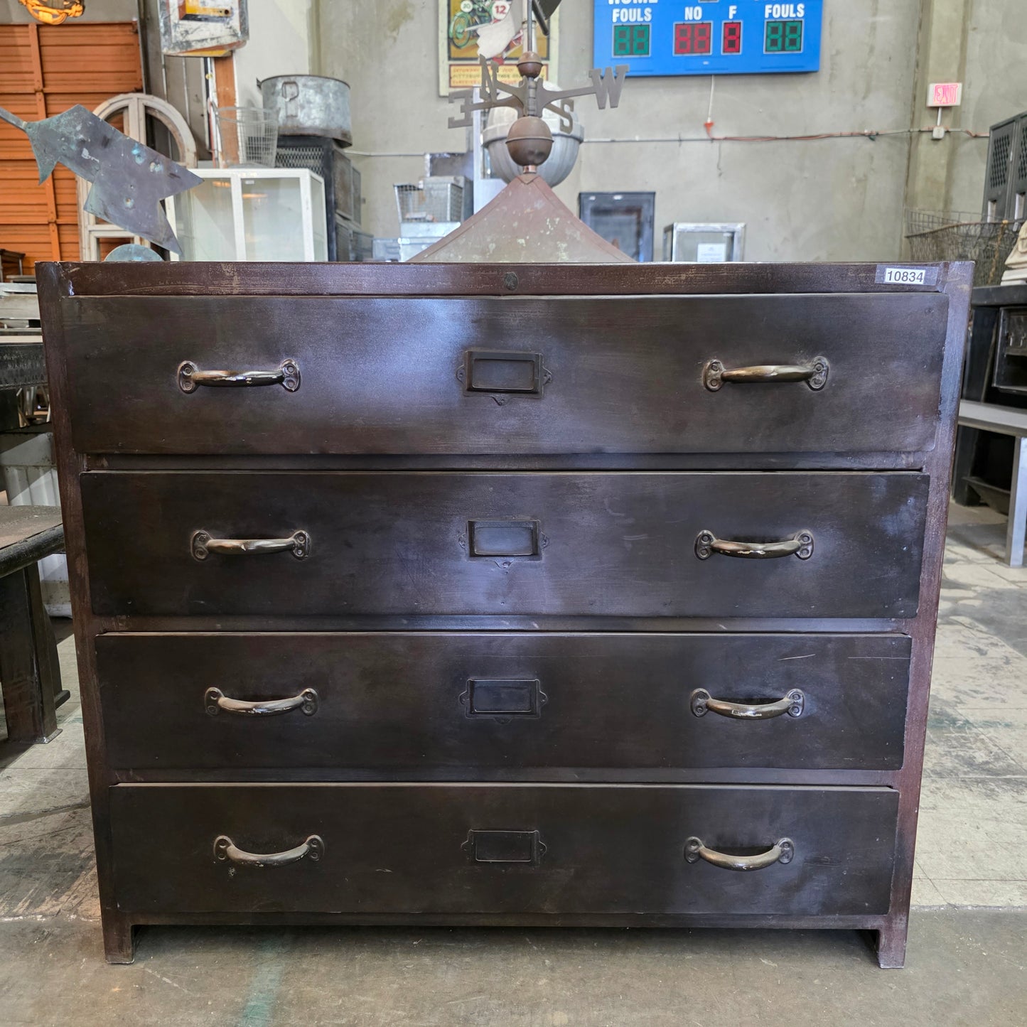 4 Drawer Black Metal Filing Cabinet Dresser