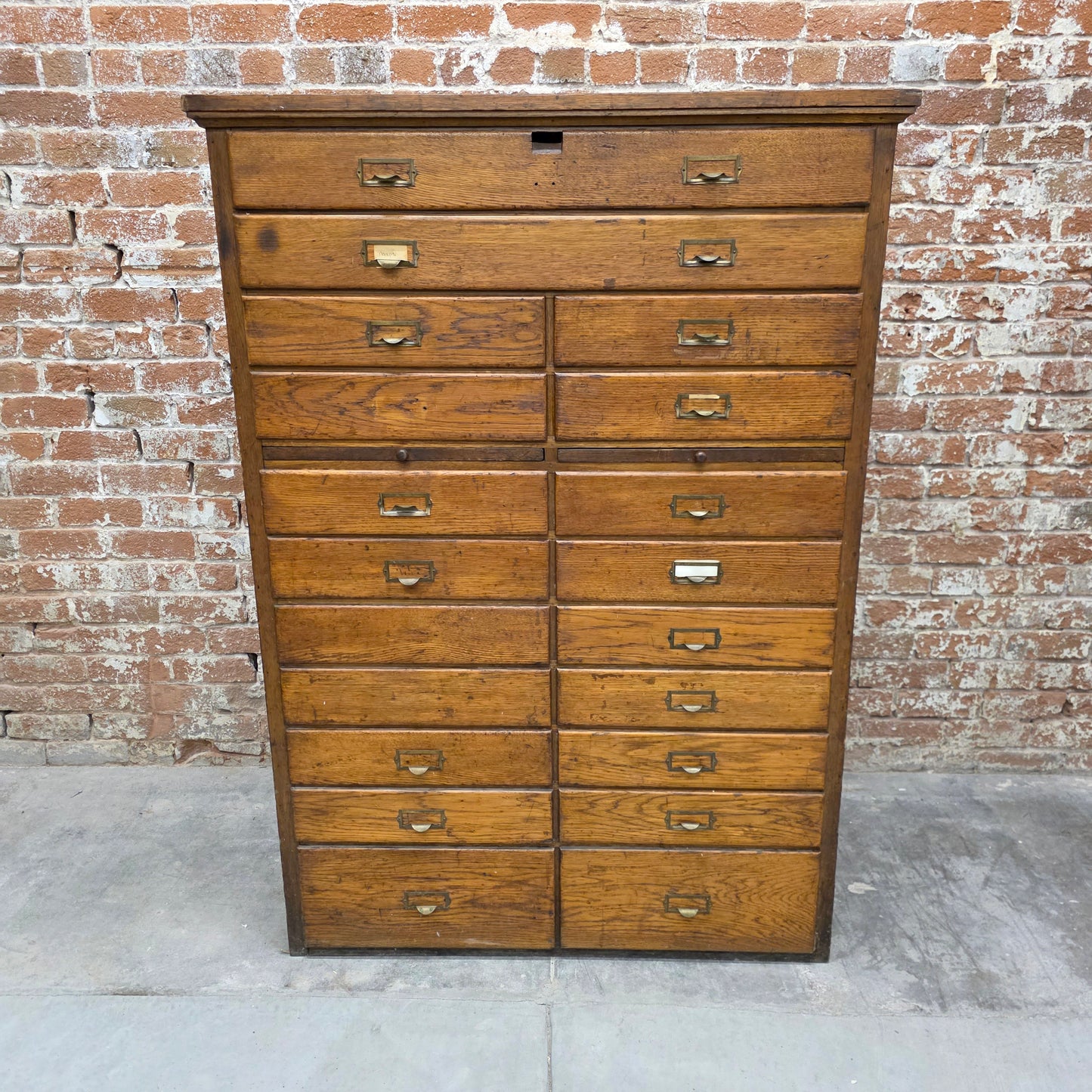 Antique Oak Flat File/ Map Cabinet